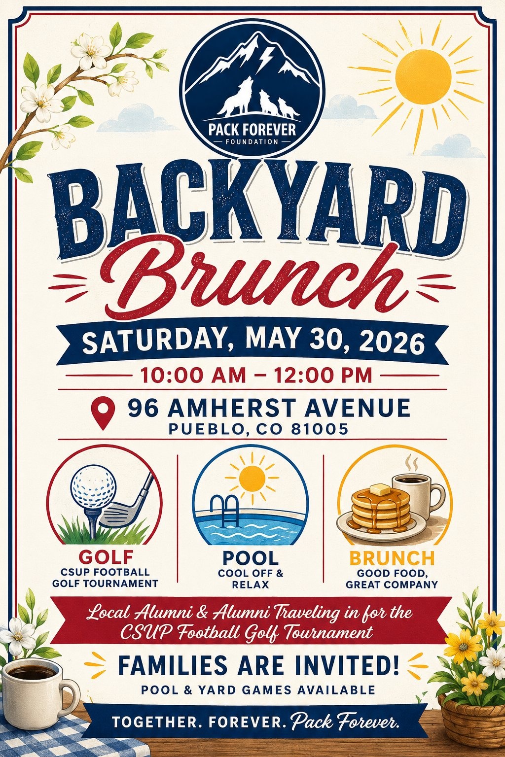 Backyard Brunch flyer - Saturday May 30, 2026
